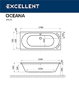 Акриловая ванна Excellent Oceana 170x75 WAEX.OCE17.LINE.CR с гидромассажем-6