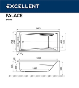 Акриловая ванна Excellent Palace 170x75 WAEX.PAL17.NANO.CR с гидромассажем-8