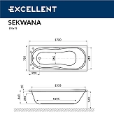 Акриловая ванна Excellent Sekwana 170x75 WAEX.SEK17.NANO.CR с гидромассажем-8