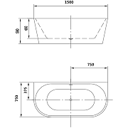 Акриловая ванна Art&Max 150х75 AM-206-1500-750 без гидромассажа-2