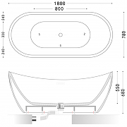 Акриловая ванна Art&Max 180х78 AM-502-1800-780 без гидромассажа-4