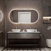 Зеркало Art&Max Bari AM-Bar-700-1500-DS-C-White с подсветкой с сенсорным выключателем Белое-2