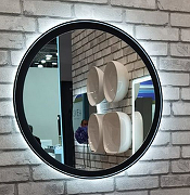 Зеркало Art&Max Napoli AM-Nap-800-DS-F с подсветкой с бесконтактным выключателем Черное матовое-11
