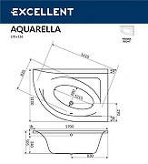 Акриловая ванна Excellent Aquarella 170x110 R WAEX.ARP17.LINE.CR с гидромассажем-6