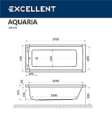 Акриловая ванна Excellent Aquaria 170x75 WAEX.AQU17.LINE.CR с гидромассажем-6
