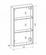 Зеркальный шкаф Art&Max Techno AM-Tec-350-650-1D-L-DS-F с подсветкой с сенсорным выключателем Белый-8