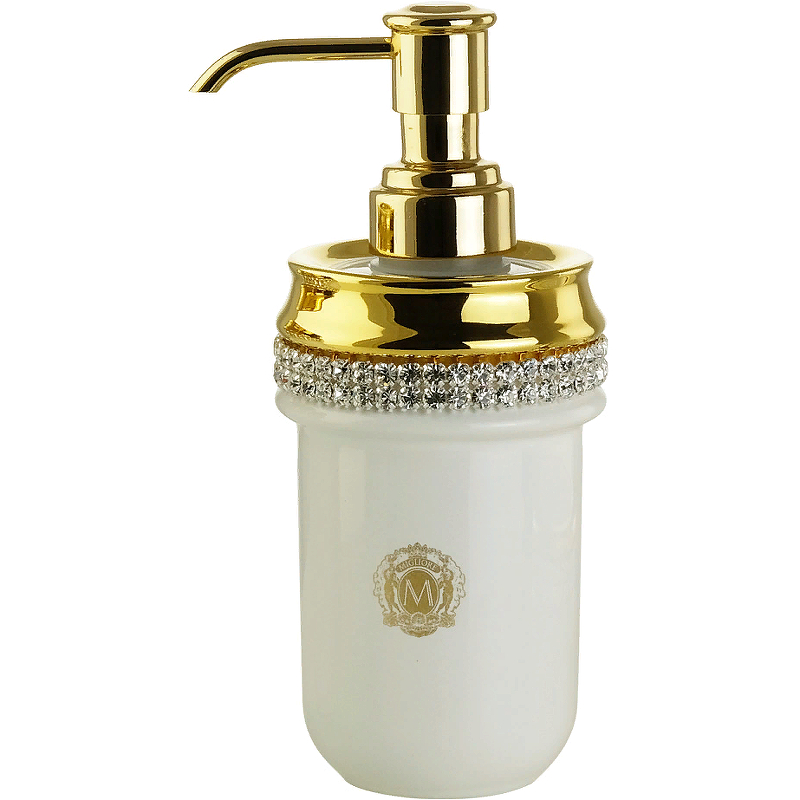 цена Дозатор для жидкого мыла Migliore Dubai 28484 Белый Золото