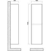 Шкаф пенал Art&Max Family-1500-2A-SO-BL подвесной Белый глянец-2