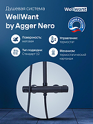 Душевая система WellWant by Agger Nero WWDS0W4428125B с термостатом Черная-3