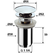 Донный клапан Remer 905CC114 click-clack Хром-1