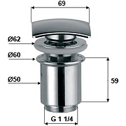 Донный клапан Remer 905SCC114 click-clack Хром-1