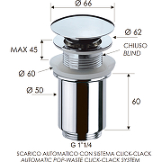 Донный клапан Remer 904CC114 click-clack Хром-1