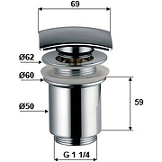 Донный клапан Remer 904SCC114 click-clack Хром-1