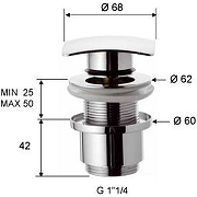 Донный клапан Remer 904SCC2114 click-clack Хром-1