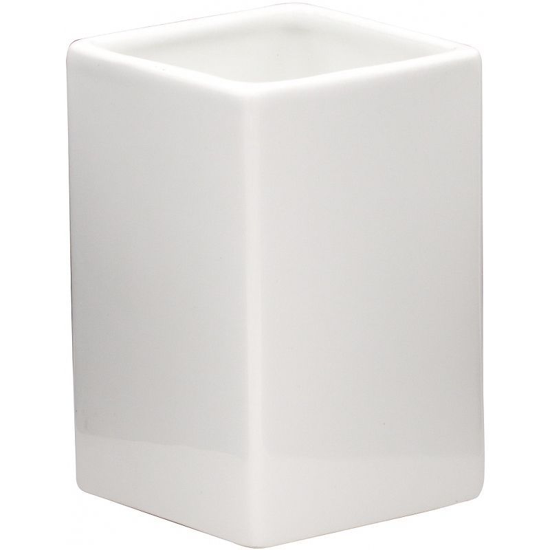 Стакан для зубных щеток Ridder Cube 2135101 Белый стакан для зубных щеток ridder cube 2135117 темно серый
