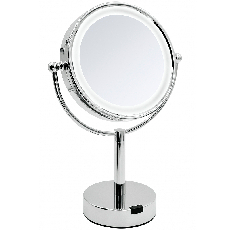 цена Косметическое зеркало Ridder Aurora О3204100 с подсветкой с увеличением Хром