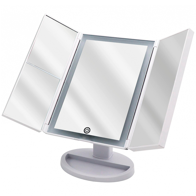 Косметическое зеркало Ridder Vivian О3110001 с подсветкой с увеличением Белое двойное косметическое зеркало whitney 18x20 см orion белый
