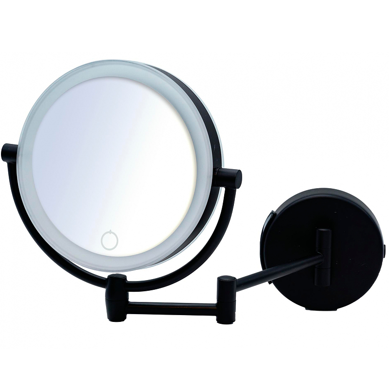 зеркало косметическое ridder shuri с подсветкой 1x 5x увеличение черный Косметическое зеркало Ridder Shuri О3211510 с подсветкой с увеличением Черное
