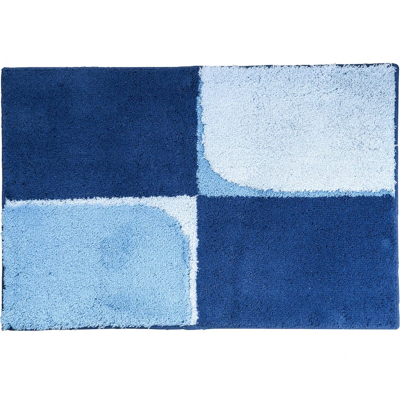 коврик для ванной комнаты highland полиэстер 55х55 см цвет голубой Коврик для ванной комнаты Ridder Quad 90х60 7106303 Синий