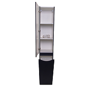 Шкаф пенал Style Line Бергамо 30 L СС-00002328 с бельевой корзиной Черный антискрейтч-1