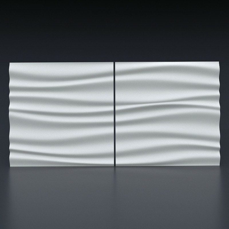 Гипсовая 3Д панель Panelli Волна двойная острая 50x50 см