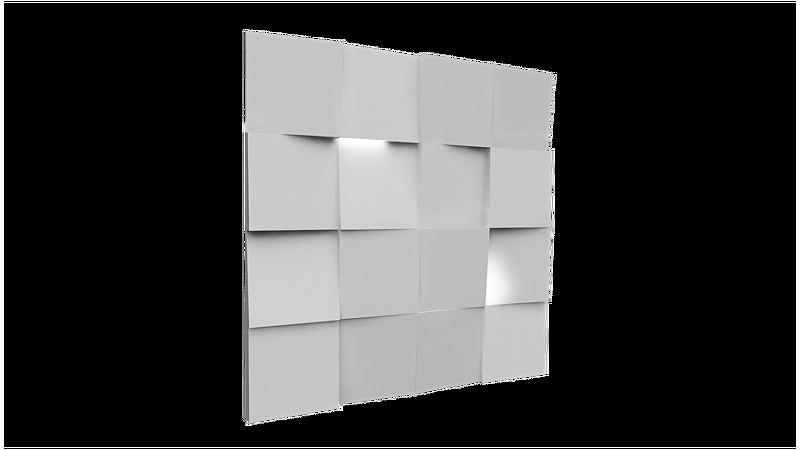 Гипсовая 3Д панель Panelli Quadro световая 70x70 см