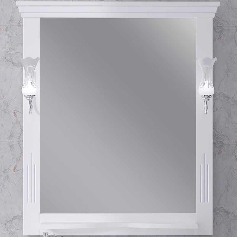 Зеркало Opadiris Риспекто 85 00-00005908 Белое матовое подвесной шкаф opadiris риспекто 30 l 00 00006080 белый матовый