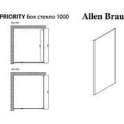 Душевая стенка Allen Brau Priority 100 3.31019.00 профиль Хром стекло прозрачное-6