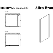 Душевая стенка Allen Brau Priority 80 3.31015.BBA профиль Черный брашированный стекло прозрачное-5