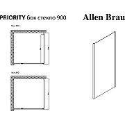 Душевая стенка Allen Brau Priority 90 3.31017.BA профиль Серебро брашированное стекло прозрачное-3