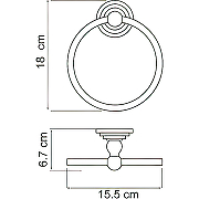 Кольцо для полотенец WasserKRAFT Isar K-7360 Темная бронза-2