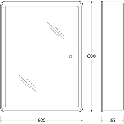 Зеркальный шкаф BelBagno Marino 60 SPC-MAR-600/800-1A-LED-TCH с подсветкой Белый-12