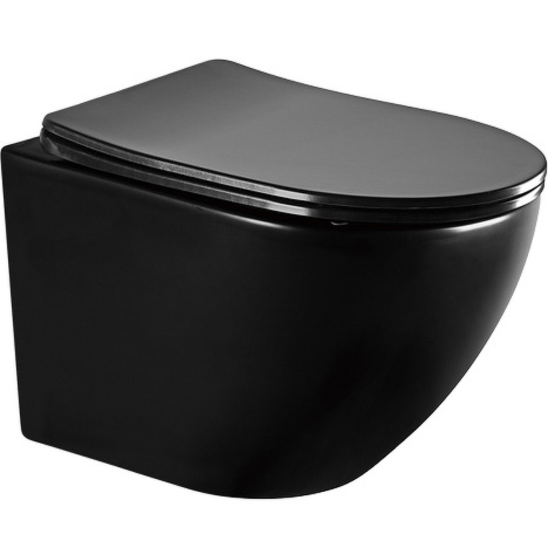цена Унитаз Abber Bequem AC1100MB подвесной Черный матовый с сиденьем Микролифт