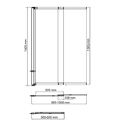Шторка на ванну WasserKRAFT Dill 100 61S02-100WS профиль Черный стекло прозрачное-2
