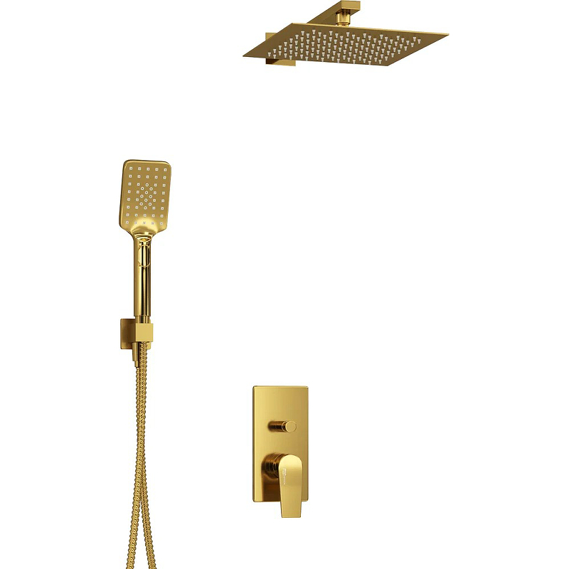 Душевая система WasserKRAFT А55201 Золото матовое кронштейн для верхнего душа wasserkraft aisch a180 золото матовое