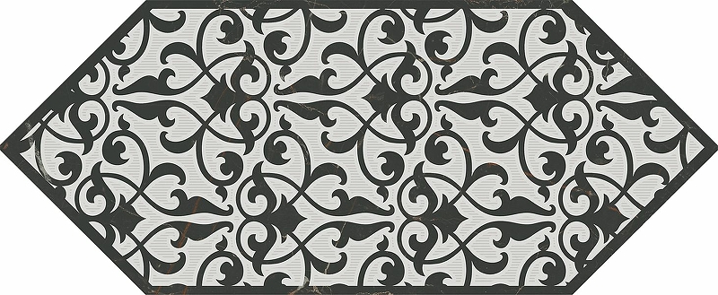 Керамический декор Kerama Marazzi Келуш 2 черно-белый HGD/A481/35006 14х34 см