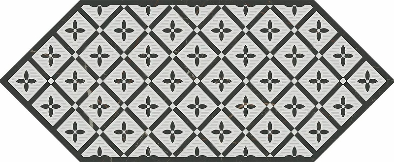 Керамический декор Kerama Marazzi Келуш 5 черно-белый HGD/A484/35006 14х34 см