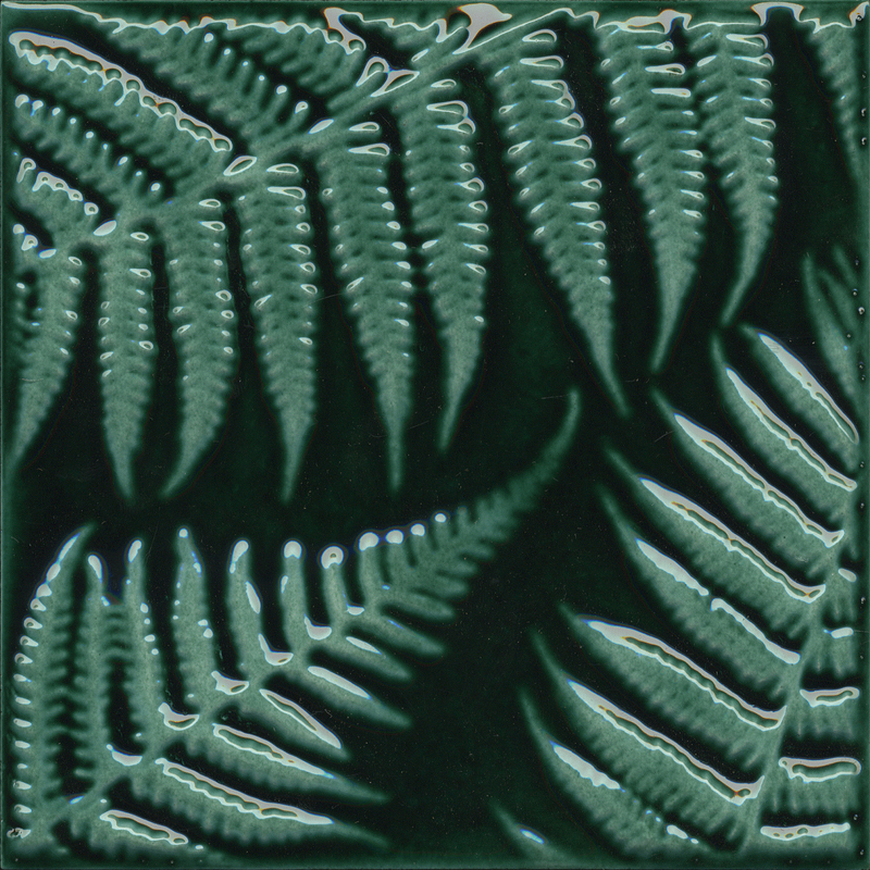 Керамический декор Kerama Marazzi Сантана 3 структура зеленый темный глянцевый SFD001 15х15 см