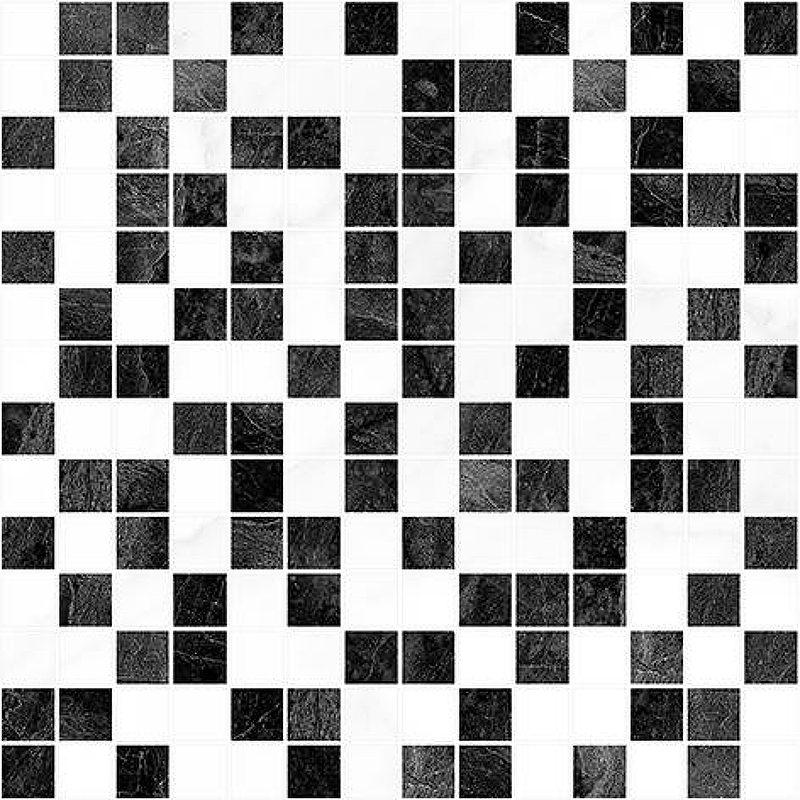 Керамическая мозаика Laparet Crystal чёрный+белый 30х30 см