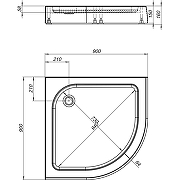 Акриловый поддон для душа Aquanet HX515 90x90 293844 Белый-7