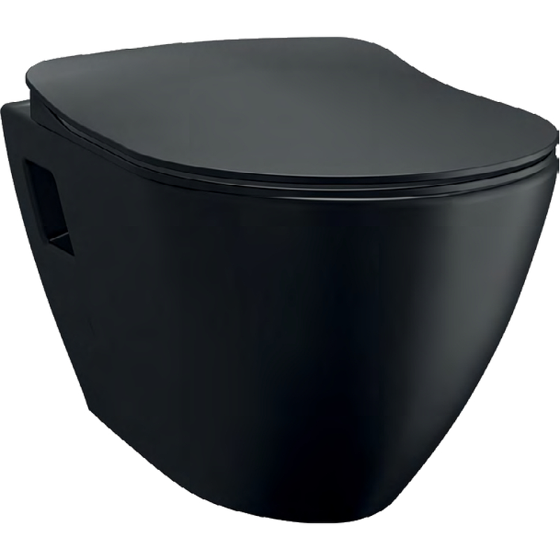 цена Унитаз Creavit Terra TP325-11SM00E-0000 подвесной Черный матовый без сиденья
