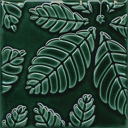 Керамический декор Kerama Marazzi Сантана 1 структура зеленый темный глянцевый SFB001 15х15 см