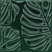 Керамический декор Kerama Marazzi Сантана 2 структура зеленый темный глянцевый SFC001 15х15 см