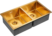 Кухонная мойка Paulmark Twin 78 PM237844-BG Брашированное золото-1