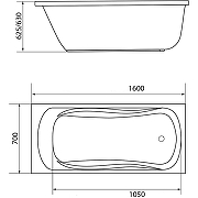 Акриловая ванна Creto Classio 160х70 10-16070 без гидромассажа-2