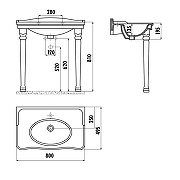 Раковина Creavit Antik 80 AN080-00CB00E-AD00 Белая-2