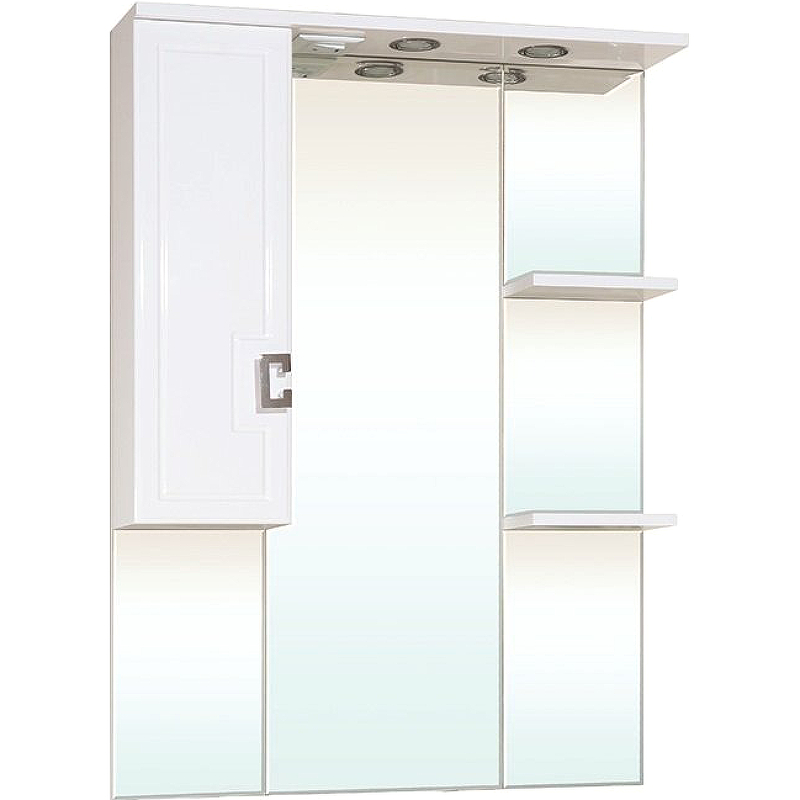 Зеркало со шкафом Bellezza Миа 85 L 4637714002011 с подсветкой Белое зеркало bellezza камелия 85 l белое