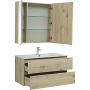 Комплект мебели для ванной Aquanet Алвита New 100 274203 подвесной Дуб веллингтон белый-1