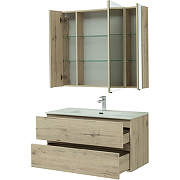 Комплект мебели для ванной Aquanet Алвита New 100 274203 подвесной Дуб веллингтон белый-3
