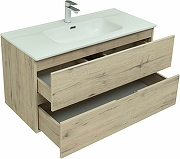 Комплект мебели для ванной Aquanet Алвита New 100 274203 подвесной Дуб веллингтон белый-7